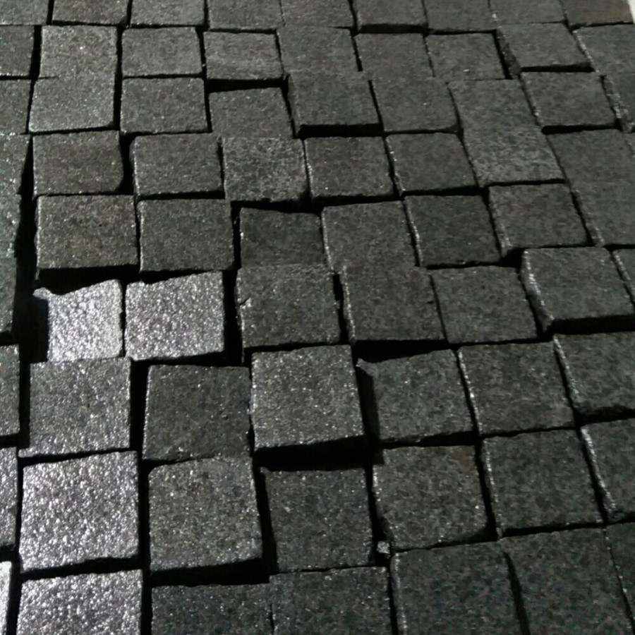 Natural G684 Black Pearl Basalt Cobble Stone for Outdoor Paving